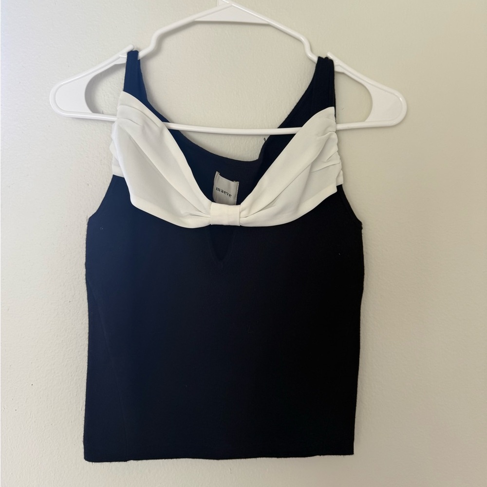 NWOT Maeve Bow-Detail Ribbed Sweater Tank